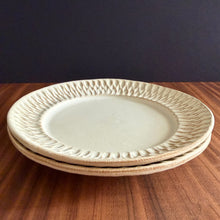 Load image into Gallery viewer, border pattern round plates - white