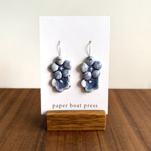 Load image into Gallery viewer, double bloom hanging earrings - washed blue