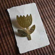 Load image into Gallery viewer, brass tulip brooch