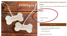 Load image into Gallery viewer, personalised dog bone ornament