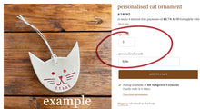 Load image into Gallery viewer, personalised cat ornament
