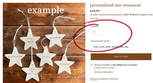 Load image into Gallery viewer, personalised star ornament