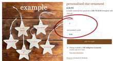 Load image into Gallery viewer, personalised heart ornament with holly