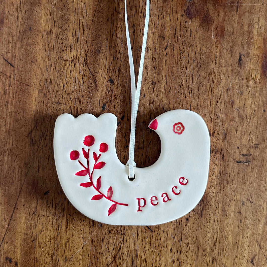 peace - 2024 christmas bird ornament