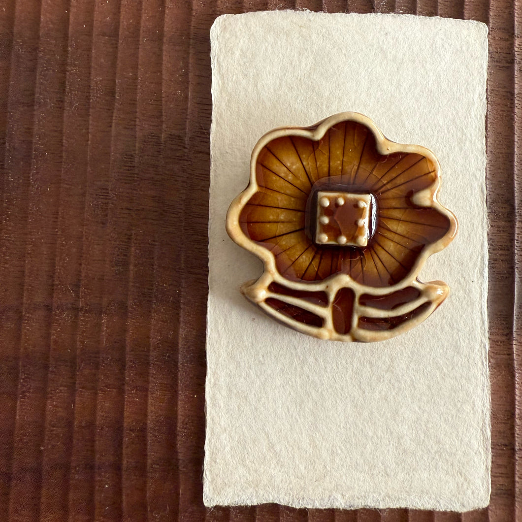 ceramic bud brooch