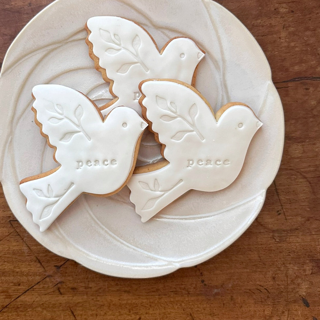 'peace' EDIBLE vanilla sugar cookie