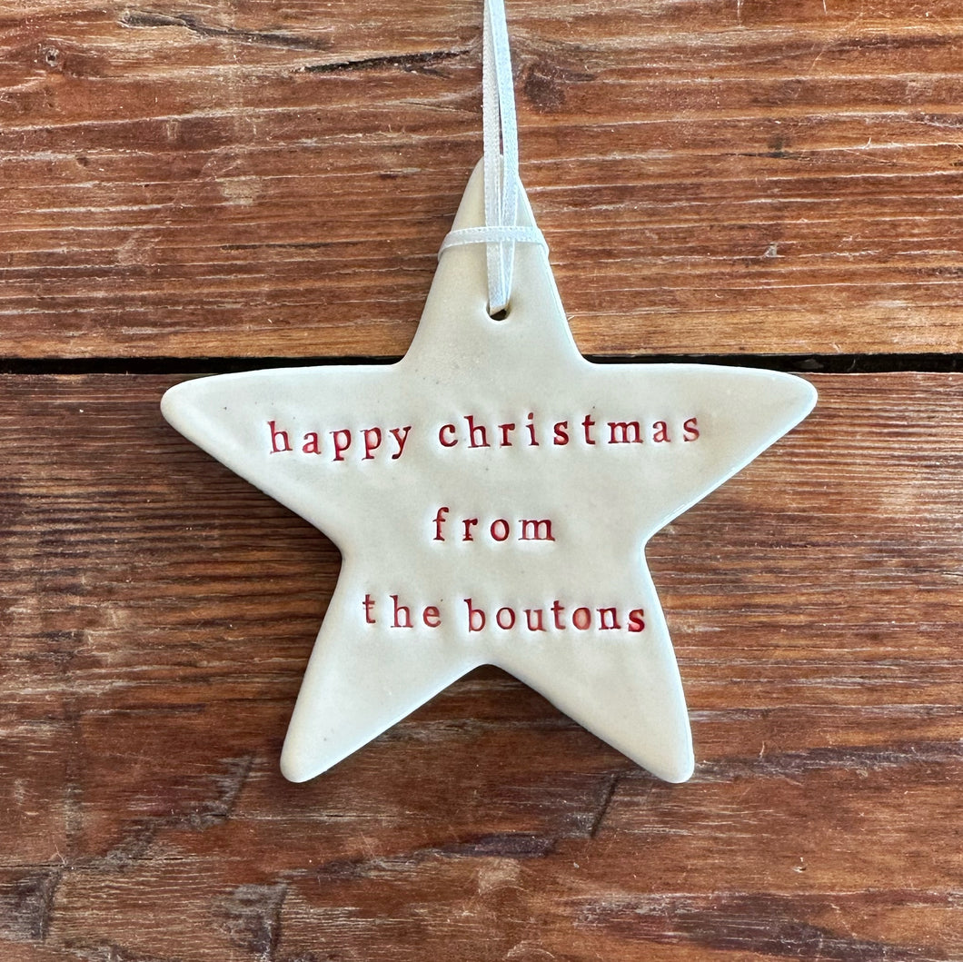 large personalised star ornament
