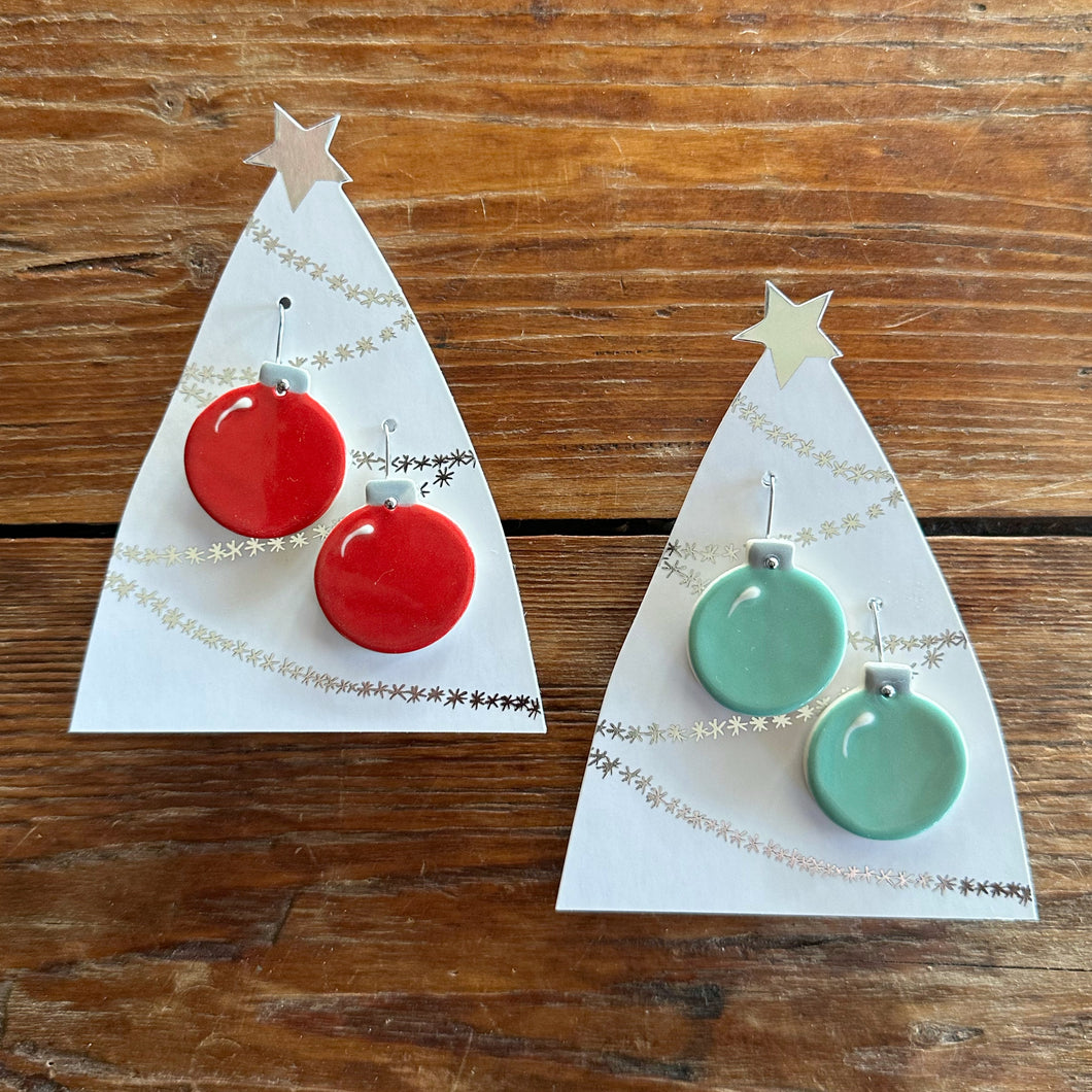 christmas bauble hanging earrings