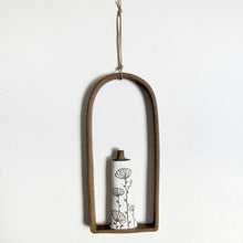 Load image into Gallery viewer, illy's wall arch frame hanging vase - brown and white
