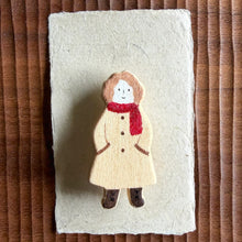 Load image into Gallery viewer, overcoat weather timber brooch
