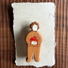 Load image into Gallery viewer, kind offering timber brooch

