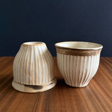 Load image into Gallery viewer, sepia rim ceramic cup - white
