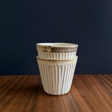 Load image into Gallery viewer, sepia rim ceramic tumbler - white
