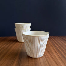 Load image into Gallery viewer, fine lines ceramic tumbler - white
