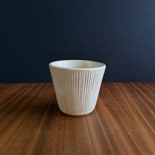Load image into Gallery viewer, fine lines ceramic tumbler - white
