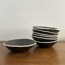 Load image into Gallery viewer, black and cream porcelain bowl
