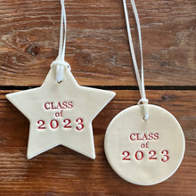 Load image into Gallery viewer, class of 2023 ceramic ornaments
