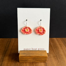 Load image into Gallery viewer, lotus hanging earrings - washed red
