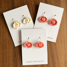 Load image into Gallery viewer, lotus hanging earrings - white
