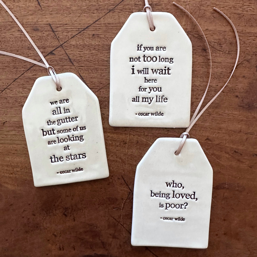 oscar wilde, sale collection of quote tags