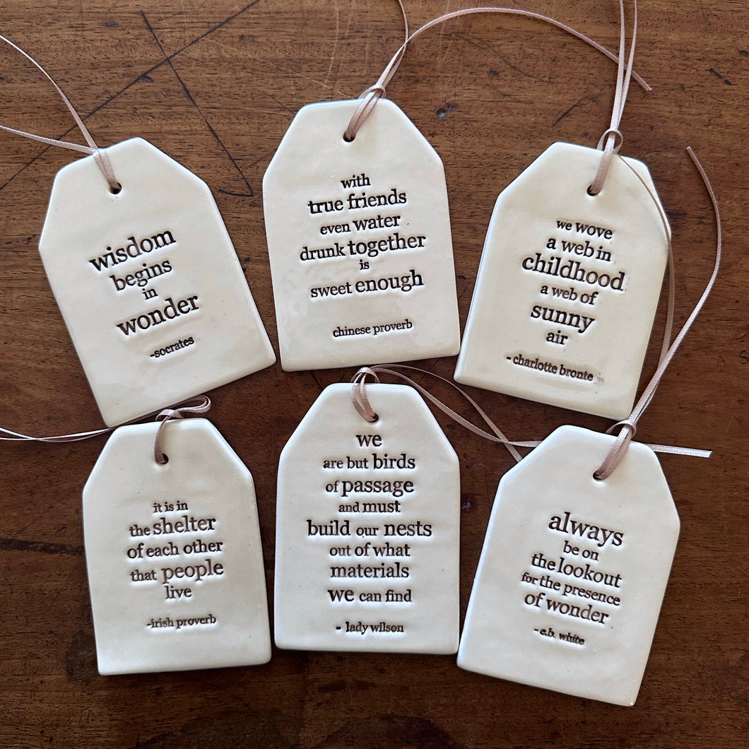 friendship & wonder, sale collection of quote tags