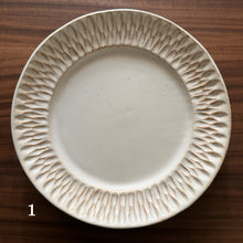 Load image into Gallery viewer, border pattern round plates - white
