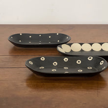 Load image into Gallery viewer, japanese black &amp; cream ceramic - small oval dish
