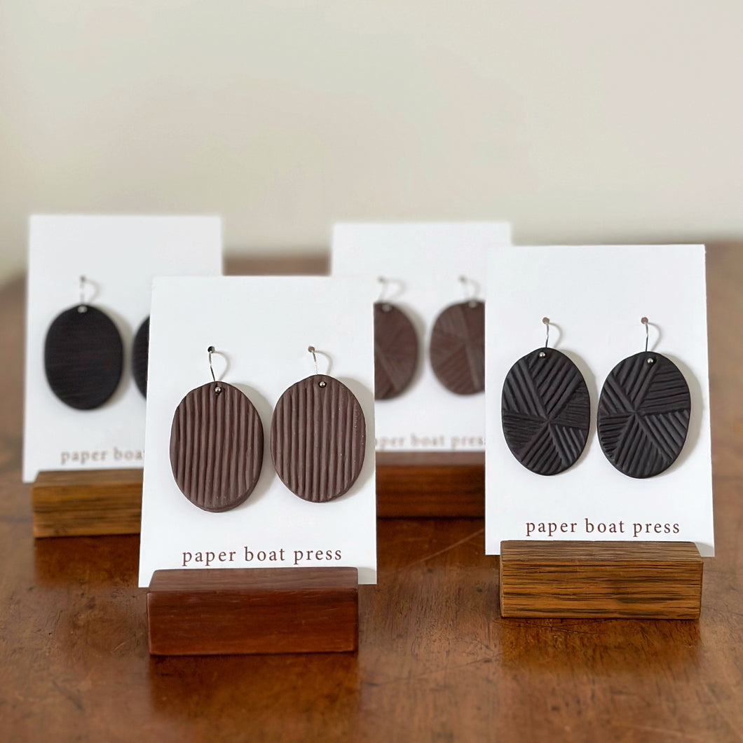 linear large oval hanging earrings