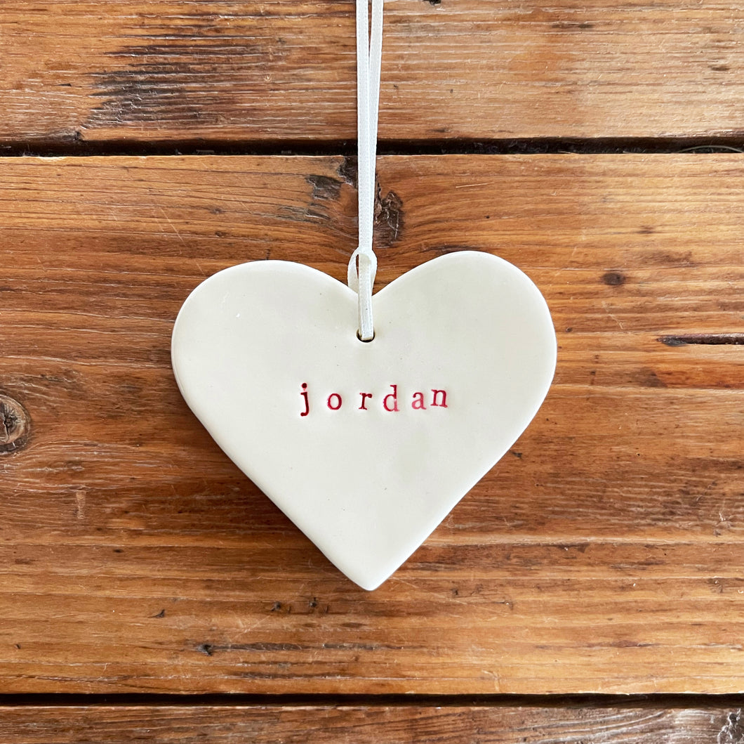 personalised heart ornament