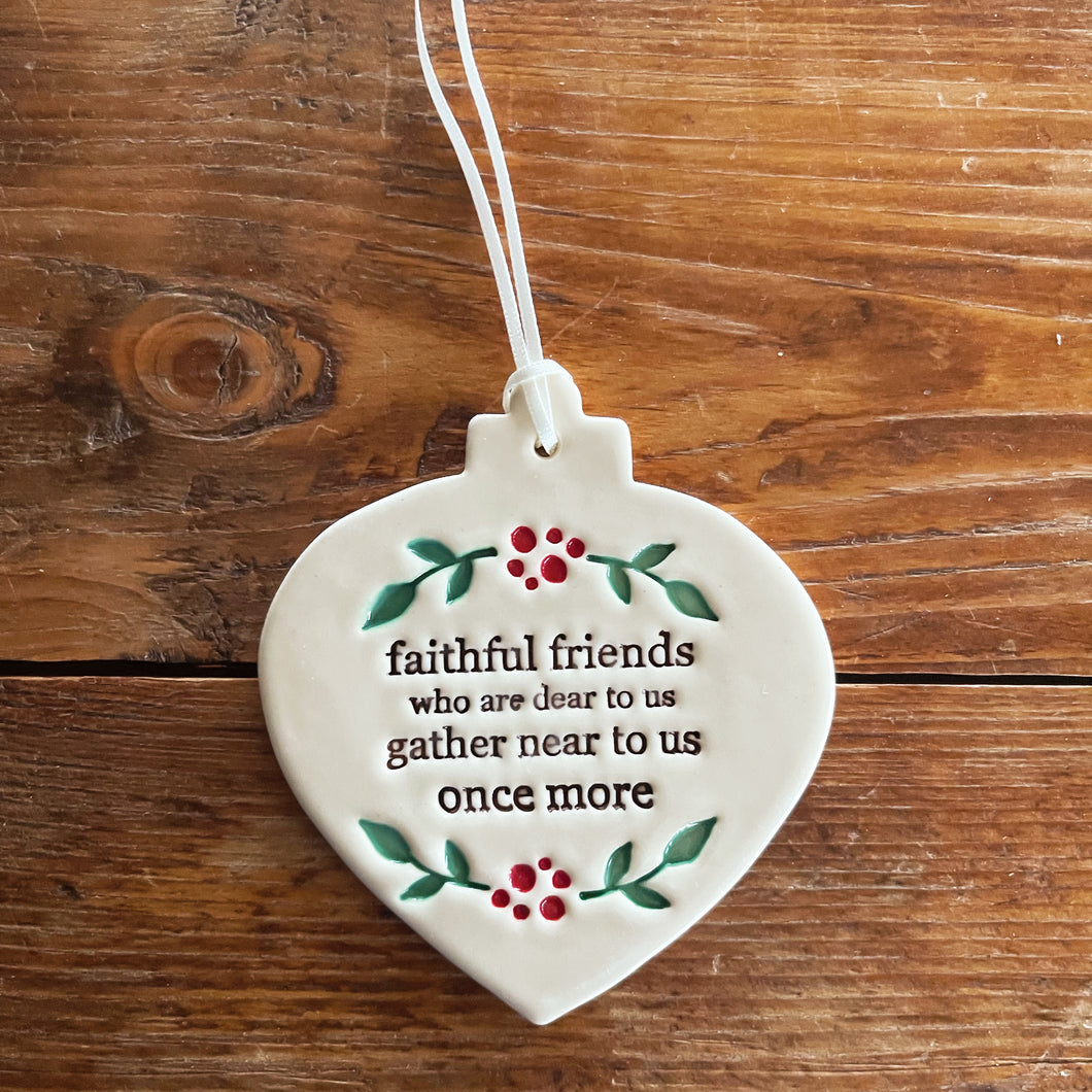 faithful friends christmas ornament