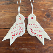 Load image into Gallery viewer, auld lang syne ceramic  christmas birds
