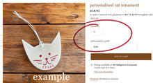 Load image into Gallery viewer, personalised cat ornament
