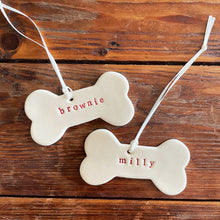 Load image into Gallery viewer, personalised dog bone ornament

