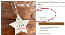 Load image into Gallery viewer, personalised FIRST christmas ornament
