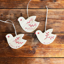 Load image into Gallery viewer, personalised bird ornament
