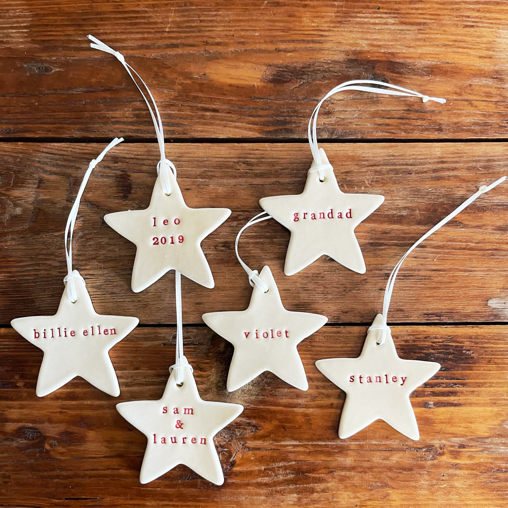 personalised star ornament