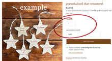 Load image into Gallery viewer, personalised star ornament
